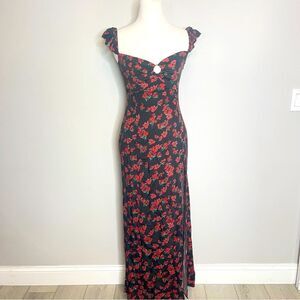 LE PRIVE Floral Print Maxi Dress With Flaw